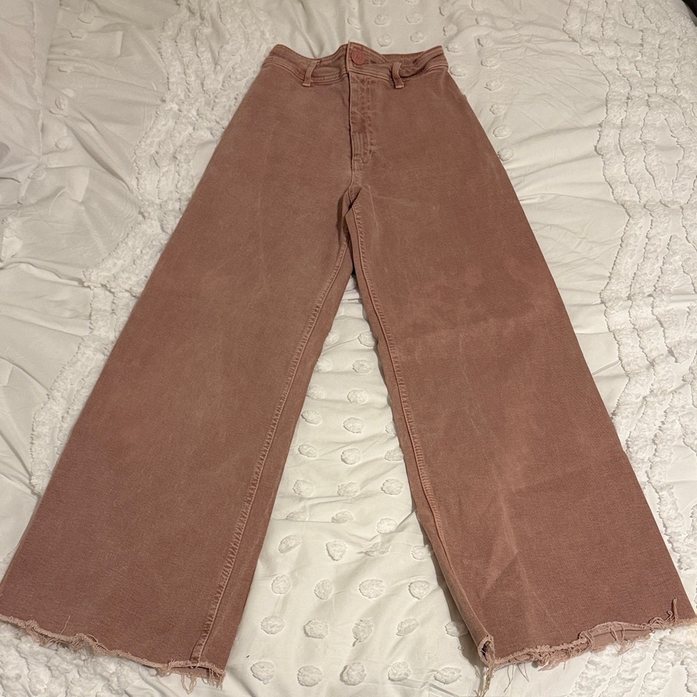 Zara Women's Dusty Rose Flare Jeans